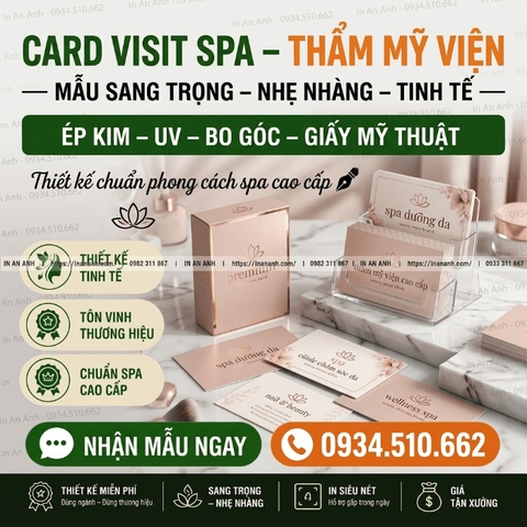 Card Visit Spa, Thẩm Mỹ Viện - Mẫu Sang Trọng, Nhẹ Nhàng, Tinh Tế