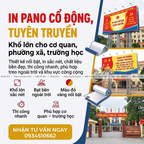 In Pano Cổ Động, Tuyên Truyền - Khổ Lớn Cho Cơ Quan, Phường Xã, Trường Học
