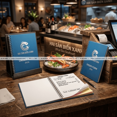 In Quyển Order Nhà Hàng, Cafe - Phiếu Gọi Món 2-3 Liên, Có Logo