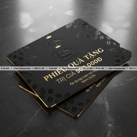In Phiếu Quà Tặng Cao Cấp Ép Kim – UV – Dập Nổi