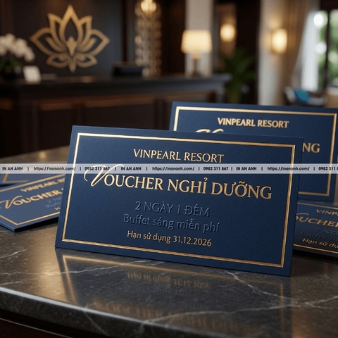 In Phiếu Quà Tặng Cao Cấp Ép Kim – UV – Dập Nổi