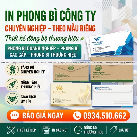 In Phong Bì Công Ty Theo Bộ Nhận Diện - Chuyên Nghiệp, Đồng Bộ Thương Hiệu