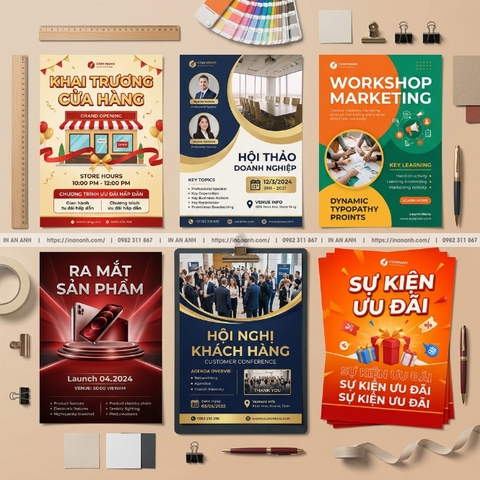 In Poster Quảng Cáo Sự Kiện - Mẫu Đẹp, In Nhanh Kịp Khai Trương, Hội Thảo