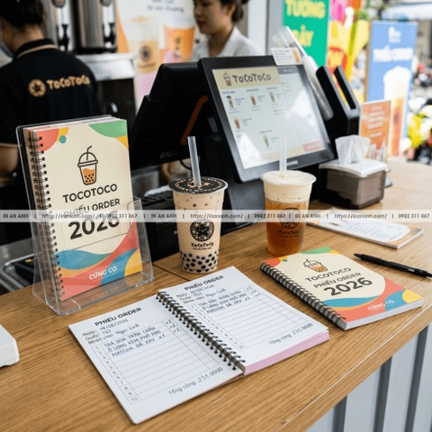 In Quyển Order Nhà Hàng, Cafe - Phiếu Gọi Món 2-3 Liên, Có Logo