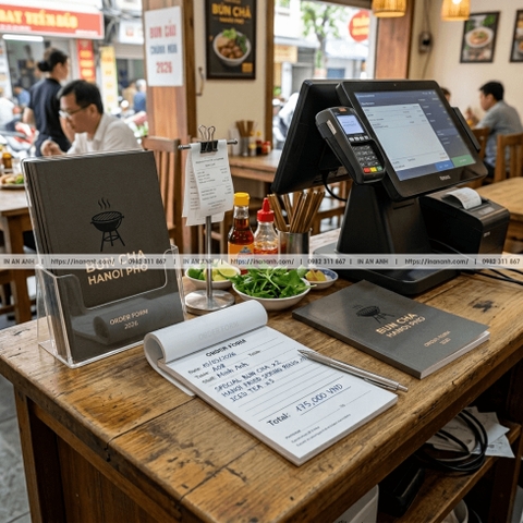 In Quyển Order Nhà Hàng, Cafe - Phiếu Gọi Món 2-3 Liên, Có Logo