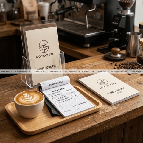 In Quyển Order Nhà Hàng, Cafe - Phiếu Gọi Món 2-3 Liên, Có Logo