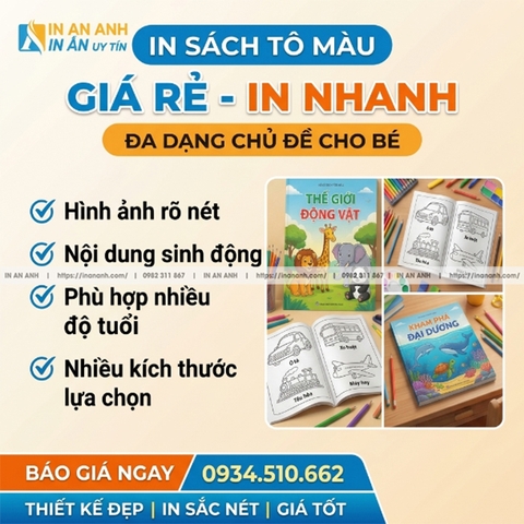In Sách Tô Màu Theo Yêu Cầu – Giá Rẻ, In Nhanh