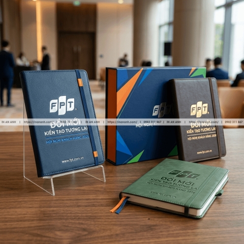 In Sổ Bìa Da Cao Cấp - Sổ Da Ép Logo Sang Trọng, Làm Quà Tặng Doanh Nghiệp