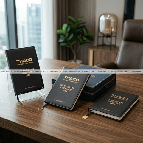 In Sổ Bìa Da Cao Cấp - Sổ Da Ép Logo Sang Trọng, Làm Quà Tặng Doanh Nghiệp