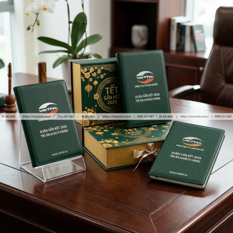 In Sổ Bìa Da Cao Cấp - Sổ Da Ép Logo Sang Trọng, Làm Quà Tặng Doanh Nghiệp