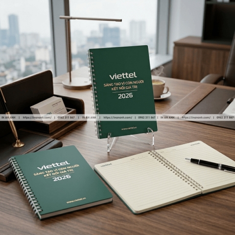 In Sổ Lò Xo, Sổ Còng Theo Yêu Cầu - Lật Mở 360°, Tiện Ghi Chép, Giá Rẻ