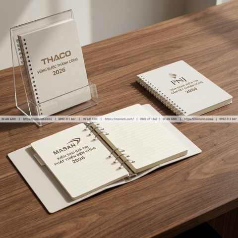 In Sổ Lò Xo, Sổ Còng Theo Yêu Cầu - Lật Mở 360°, Tiện Ghi Chép, Giá Rẻ