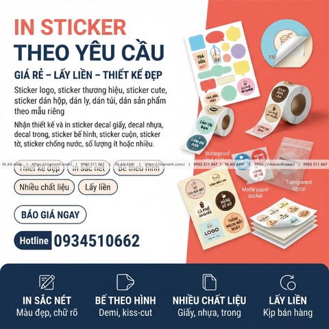 In Sticker Theo Yêu Cầu Giá Rẻ Lấy Liền Thiết Kế Sticker Đẹp