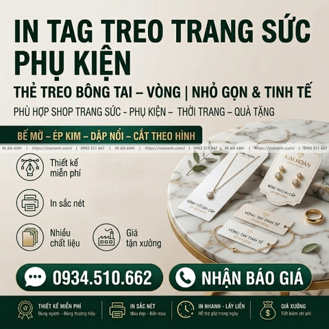 In Tag Treo Trang Sức, Phụ Kiện - Thẻ Treo Bông Tai, Vòng, Nhỏ Gọn & Tinh Tế