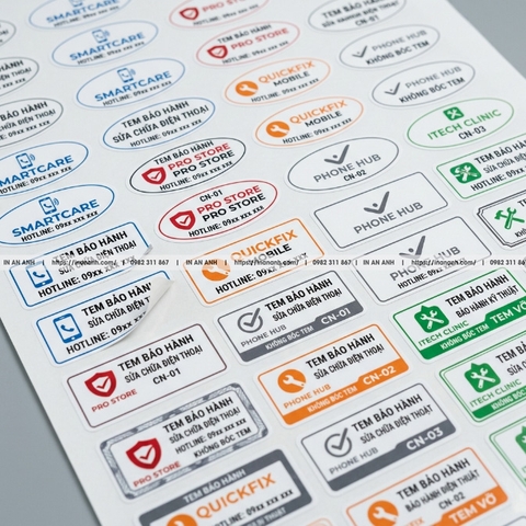 In Tem Bảo Hành Điện Thoại Decal Vỡ Số Nhảy