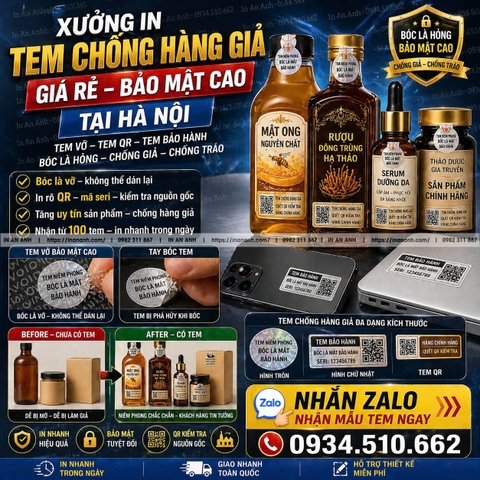 Xưởng In Tem Chống Hàng Giả Giá Rẻ Bảo Mật Cao Tại Hà Nội