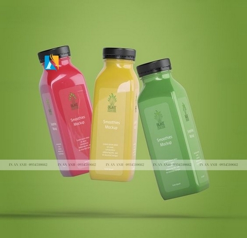 Tem dán chai có logo cửa hàng