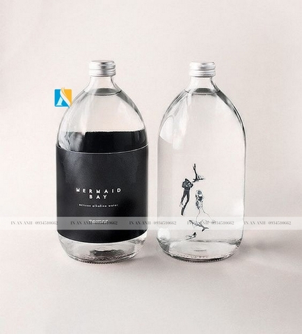 Tem decal trong dán chai nước ép