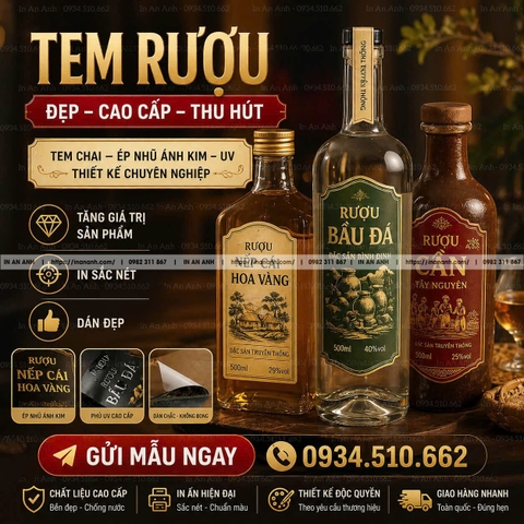 In Tem Nhãn Rượu Giá Rẻ Thiết Kế Mẫu Nhãn Rượu Vang Đẹp