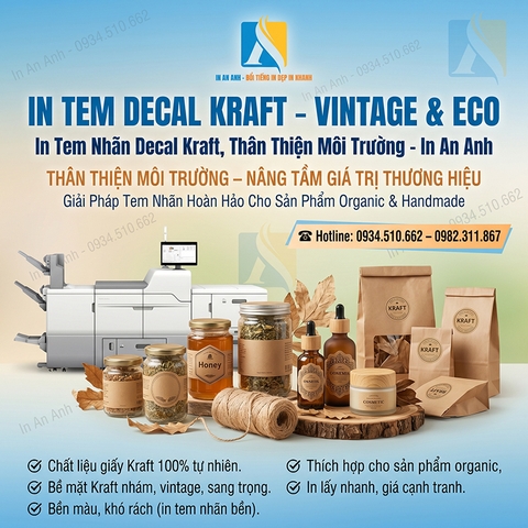 In tem decal kraft số lượng ít