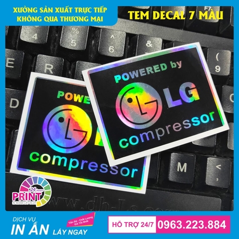 In tem logo trên decal 7 màu