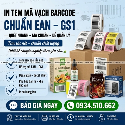 In Tem Mã Vạch Barcode Chuẩn EAN, GS1