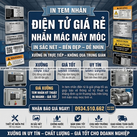 In Tem Máy Móc Xi Bạc Chịu Nhiệt 200°C