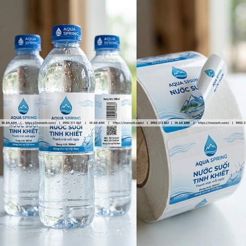 In Tem Chai Nước Suối Cuộn Flexo Dán Tự Động
