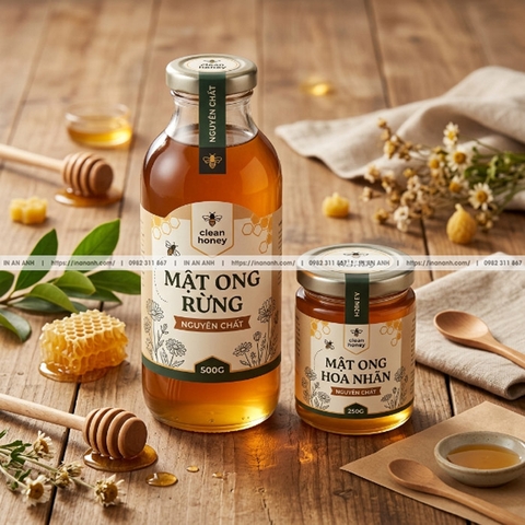 In Tem Nhãn Mật Ong Giá Rẻ Thiết Kế Nhãn Chai Mật Ong Đẹp