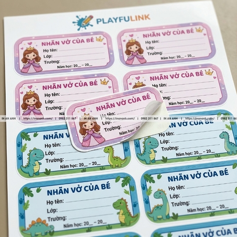 In Nhãn Vở Theo Yêu Cầu Giá Rẻ Thiết Kế Nhãn Tên Đẹp Cho Bé