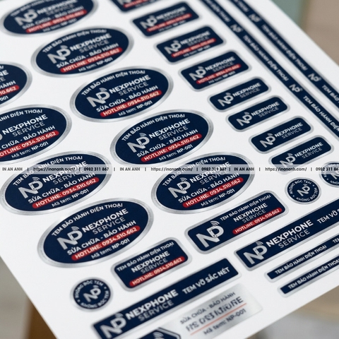 In Tem Bảo Hành Điện Thoại Decal Vỡ Số Nhảy