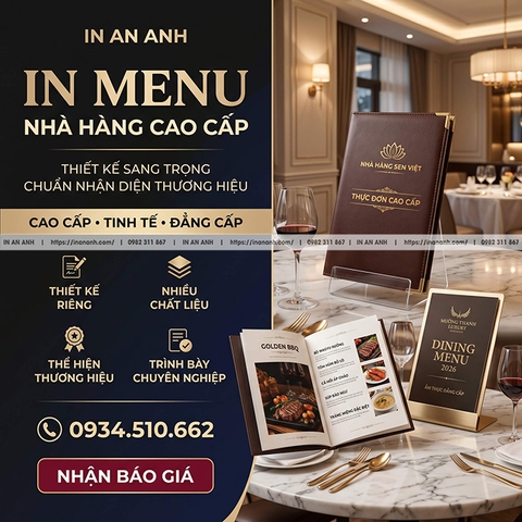 In Menu Nhà Hàng Cao Cấp - Thiết Kế Thực Đơn Sang Trọng, Chuẩn Thương Hiệu