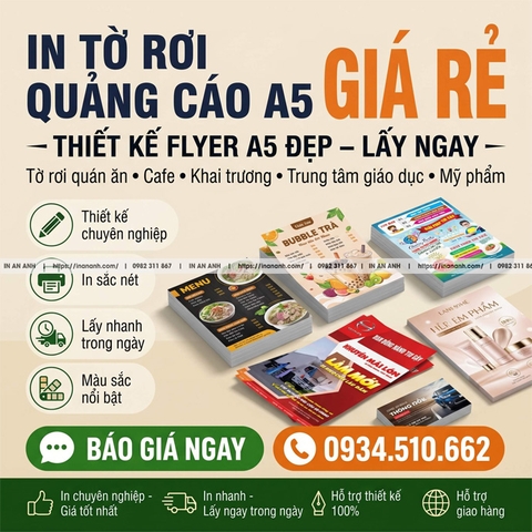 In Tờ Rơi A5 Giá Rẻ - Tối Ưu Phát Tay, Lấy Ngay, Giá Xưởng