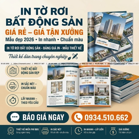 In Tờ Rơi Bất Động Sản - Chuyên Nghiệp, Cao Cấp, Đúng Tiêu Chuẩn Dự Án