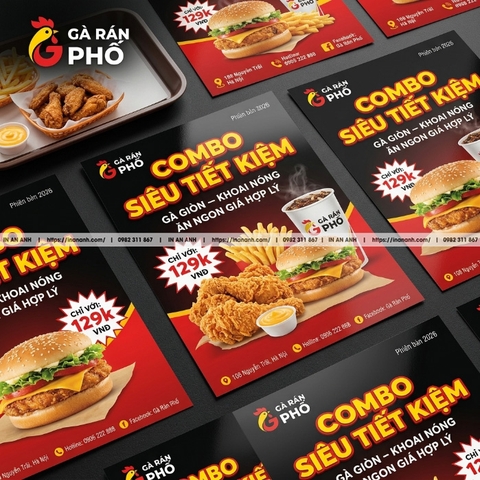 In Tờ Rơi Nhà Hàng, Cafe, Trà Sữa - Menu, Khuyến Mãi, Khai Trương