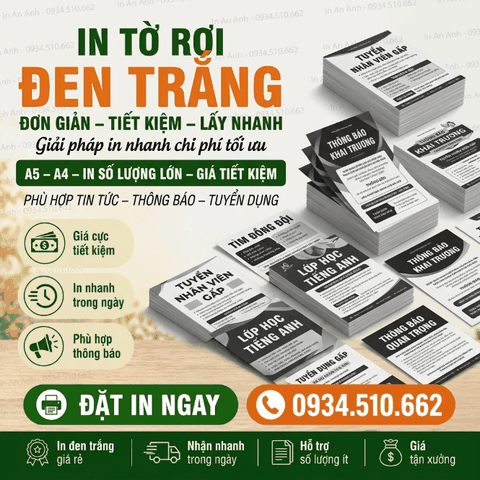 In Tờ Rơi Đơn Giản, Đen Trắng - Tiết Kiệm Tối Đa Cho Tin Tức, Thông Báo
