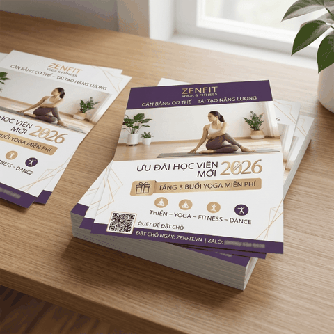 In Tờ Rơi Phòng Gym, Fitness, Yoga - Năng Động, Thu Hút Hội Viên