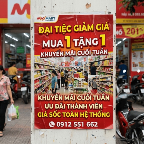 In Tờ Rơi Dán Tường - Khổ Lớn, Giấy Đặc Biệt, Dán Bền Không Phai