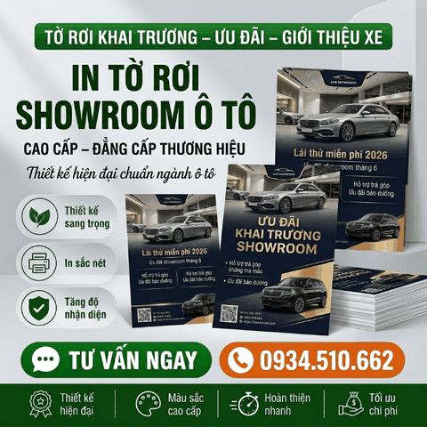 In Tờ Rơi Showroom Xe Ô Tô, Đại Lý - Cao Cấp, Đẳng Cấp Thương Hiệu