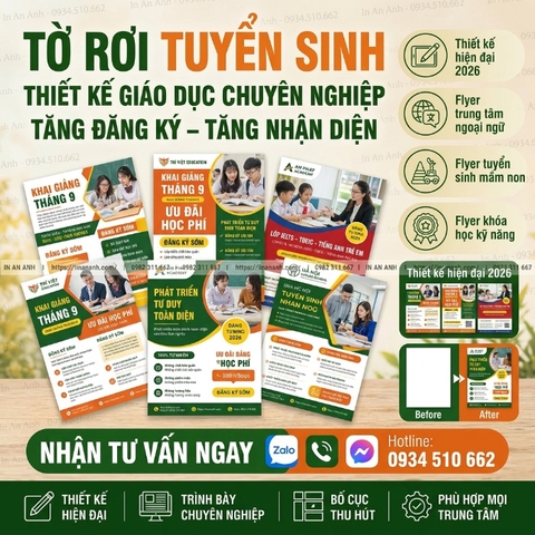 In Tờ Rơi Tuyển Sinh - Trường Học, Trung Tâm, Du Học, Đào Tạo