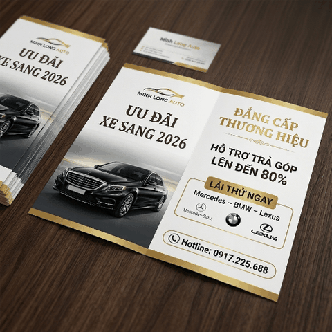 In Tờ Rơi Showroom Xe Ô Tô, Đại Lý - Cao Cấp, Đẳng Cấp Thương Hiệu