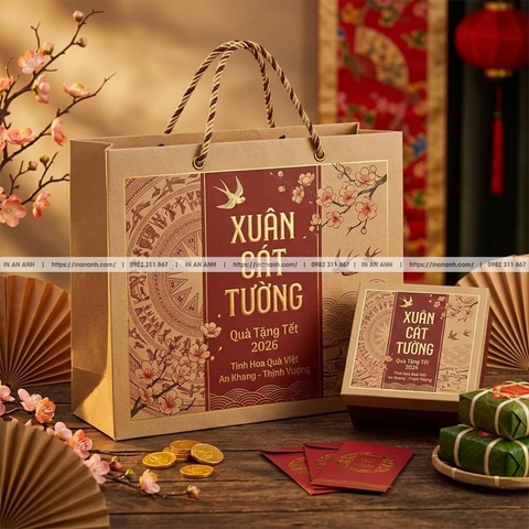 Túi Giấy Quà Tết Cao Cấp- In Logo Doanh Nghiệp, Đặt Sớm Giá Tốt