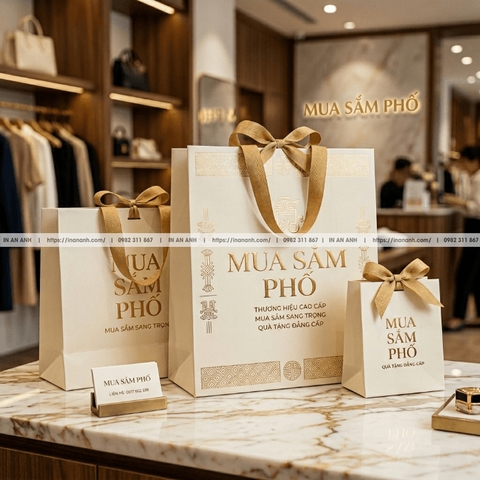 In Túi Xách Giấy - Bền Đẹp, Quai Chắc, In Logo Cho Cửa Hàng