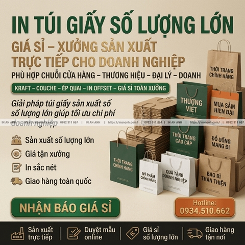 In Túi Giấy Số Lượng Lớn, Giá Sỉ - Xưởng Sản Xuất Trực Tiếp Cho Doanh Nghiệp