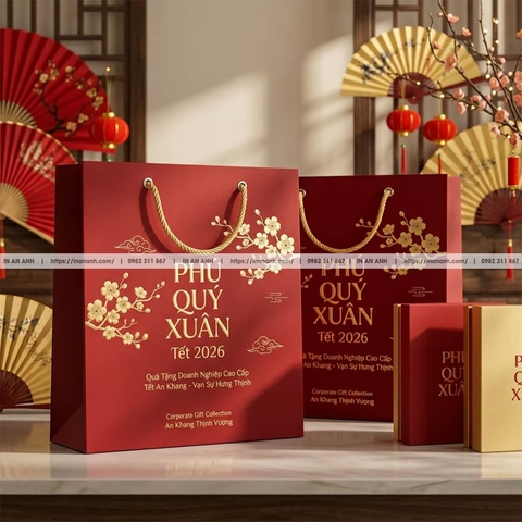 Túi Giấy Quà Tết Cao Cấp- In Logo Doanh Nghiệp, Đặt Sớm Giá Tốt