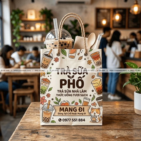 Túi Giấy Đựng Cà Phê, Đồ Uống Mang Đi - In Logo Quán, Chống Thấm