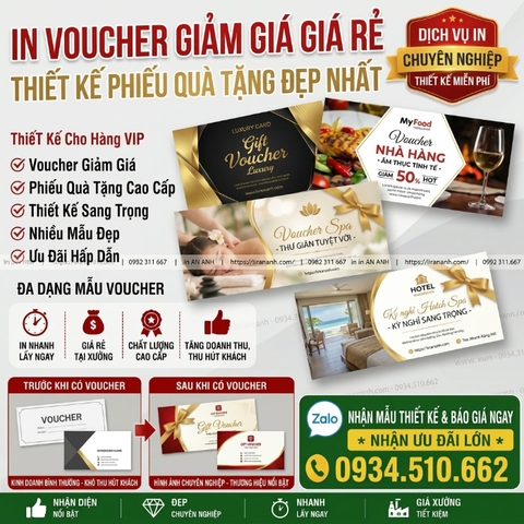 In Voucher Giảm Giá Theo Yêu Cầu – Thiết Kế Đẹp, In Nhanh