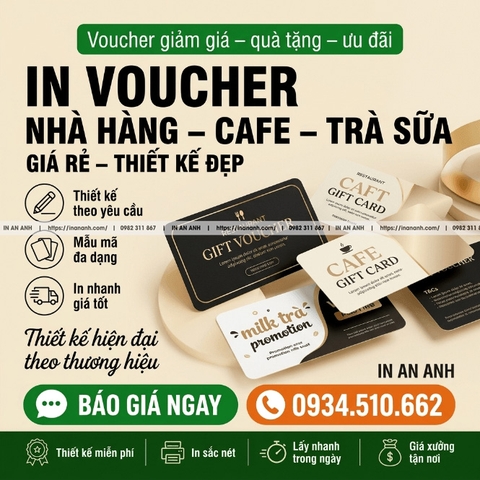 In Voucher Nhà Hàng – Cafe – Trà Sữa Giá Rẻ