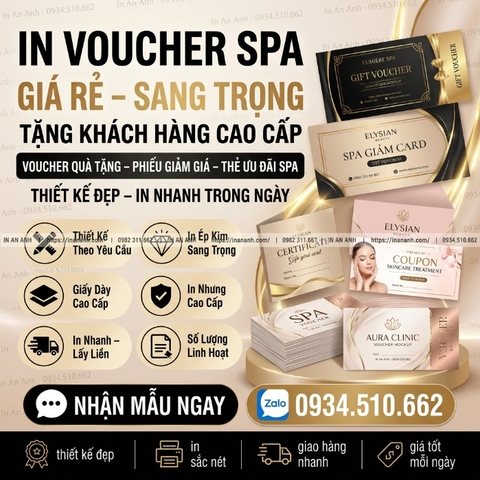 In Voucher Cho Spa – Thẩm Mỹ – Nail – Clinic