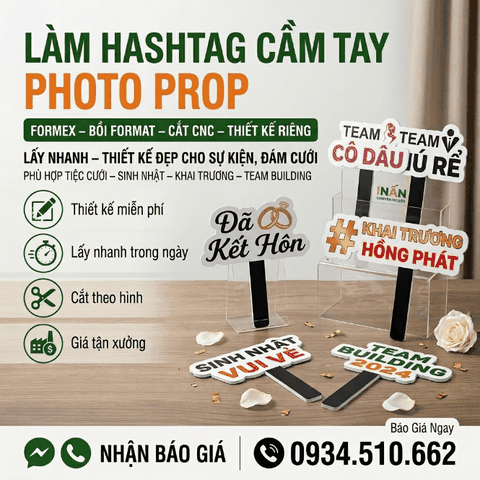 Làm Hashtag Cầm Tay (Photo Prop) - Lấy Nhanh, Thiết Kế Đẹp Cho Sự Kiện, Đám Cưới